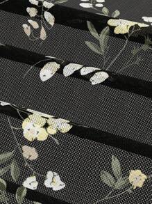 SHEIN MOD Robe longue à manches bouffantes avec ourlet asymétrique et imprimé floral de style rétro élégant pour grande taille, robes élégantes pour fête, robe d'anniversaire pour femmes, fête, Halloween