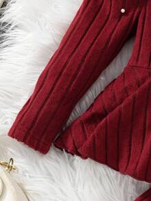 Genkimix Kids 2件套女童休闲运动舒适长袖连帽服装，秋季 - 酒紅色 - 查看 5