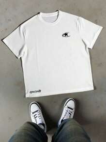 Manfinity Sport Corelite Men's Pentagram Print Loose Fit Round Neck Short Sleeve Sports T-Shirt