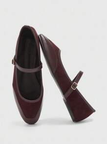 CUCCOO BIZCHIC Nouvelles chaussures plates à bout carré laqué pour le travail et les déplacements, printemps/automne