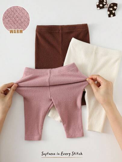 Cozy Pixies Newborn Baby Elastic Waist Ribbed Leggings Chic Outfits For Autumn/Winter Fall