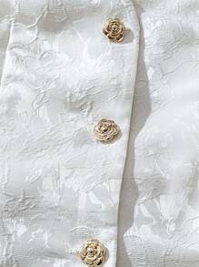 Franclia Vest vest nữ không tay thường xuyên jacquard - trắng - Xem 4