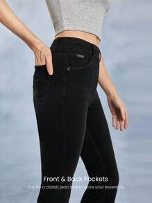 GLOWMODE Jeanious 超弹力经典牛仔喇叭牛仔裤 Jflare 带五个口袋 瑜伽日常