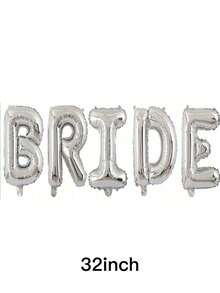 16 英寸/32 英寸新娘气球婚礼装饰玫瑰金银色新娘字母铝箔气球新娘送礼会单身派对用品最佳礼物、婚礼气球、婚礼装饰、家居装饰、房间装饰、派对回礼生日毕业生日装饰派对装饰单身派对装饰毕业装饰 - 彩色 - 查看 13