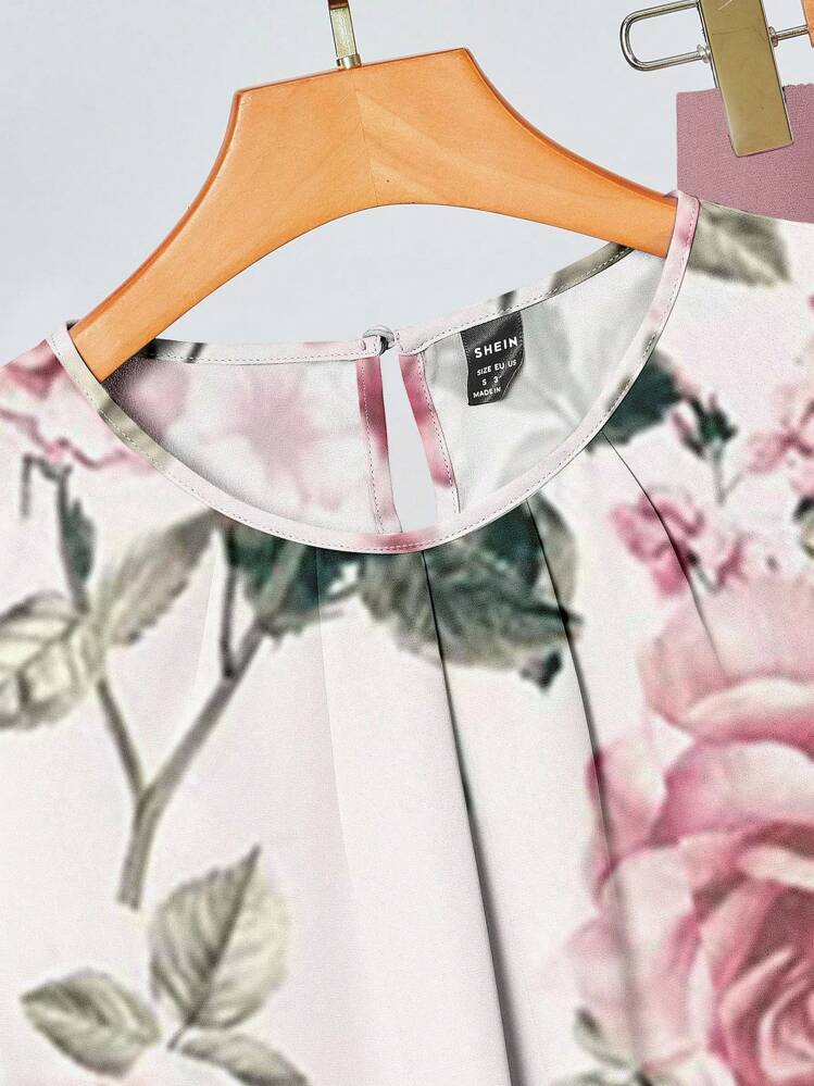 SHEIN Clasi 2pcs Casual Floral Print Women's Set, Includes Tank Top And Long Pants, Suitable For Summer - Multicolor - View 3