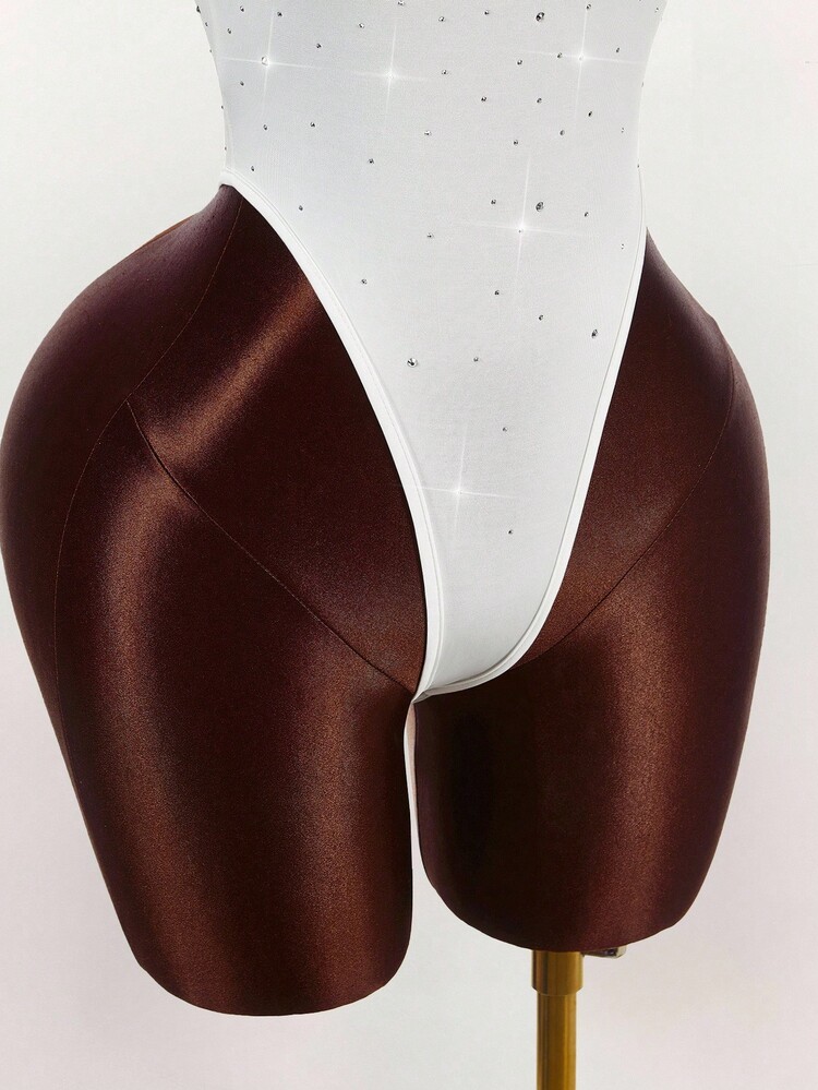 Amplova Rhinestone Embellished Sexy Bodysuit For Women, Party Wear White Bodysuit - Multicolor - View 7