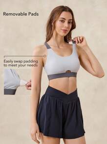 OutZeal Women Quick-Dry Sweat Wicking Removable Pads Adjustable Straps Low Support Sport Bra Gym Yoga Workout