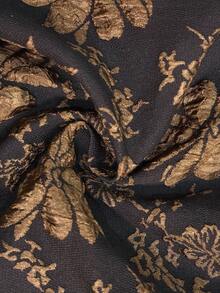 LanaWest 女士优雅通勤提花花卉图案宽松百搭短裤