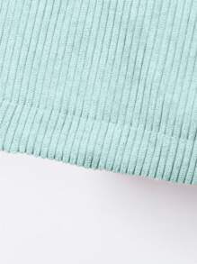 SHEIN 男童休閒中性素色燈芯絨外套襯衫雙口袋翻領秋冬款不含T恤