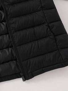 SHEIN Youngsters's Jacket Lightweight Girls' Hooded Spring And Autumn Coat For Medium-Large Size Youngsters Fall Winter - Black - View 5