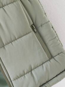 SHEIN 男童时尚无袖连帽夹克，秋冬秋季，羽绒背心