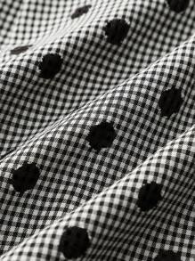 lacRébo 复古风格波点迷你连衣裙，方领泡泡袖，秋季连衣裙度假连衣裙外出连衣裙返校连衣裙秋冬