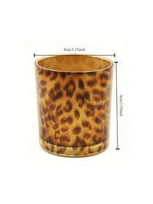 Zazumi Leopard Print Cup Shaped Glass Candle Holder, Gold Owl Black Glass Candlestick, Romantic Bar Decoration And Decoration DIY Fragrant Empty Cup, Suitable For All Romantic Atmosphere Places Such As Bathrooms, Bedrooms, Dinners, Etc Halloween, Spooky, Autumn, Festival, Holiday , Winter, Holiday, Festival,Gifts Birthday Graduation, Decor, Rama Table Decor, Birthday Gift, Party Use - Multicolor - View 4