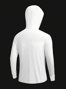 Surfspeed Men's Casual Outdoor Long Sleeve Hooded Rash Guard Swimwear - White - View 3