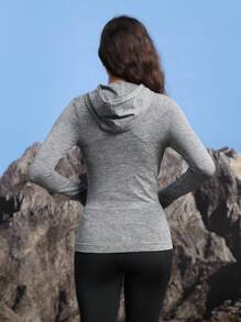 In My Nature Casual Fashionable Versatile Zip-Up Long Sleeve Women Outdoor Jackets - Light Grey - View 4