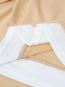 Bộ áo hoodie thường ngày cho bé trai tuổi teen, áo nỉ cổ tròn phối 2 trong 1, phù hợp cho đi học, mặc thường ngày và chơi thể thao. - Màu Khaki - Xem 3