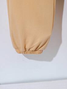 Bộ áo hoodie thường ngày cho bé trai tuổi teen, áo nỉ cổ tròn phối 2 trong 1, phù hợp cho đi học, mặc thường ngày và chơi thể thao. - Màu Khaki - Xem 5