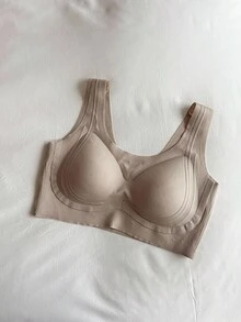 DAZY Einfarbiger nahtloser gepolsterter drahtloser BH für Frauen