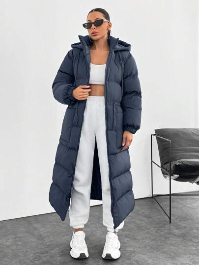 EURMUSE Waterproof, Keep Warm Feature, Double Colored Drawstring Detailed, Puffer Wintercoat