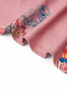 EMERY ROSE Plus Size Women's Butterfly Print Loose Fit T-Shirt Graphic Tees Women Tops