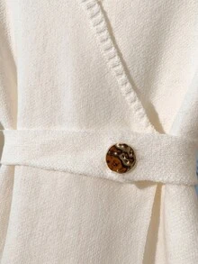 Franclia 新款秋冬女士优质优雅百搭柔软白色开衫