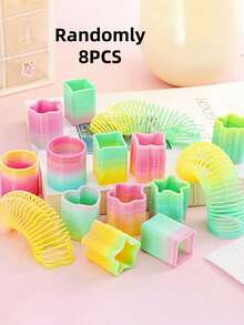 Zazumi 1/3/6/8/12/15/24 chiếc Bộ đồ chơi lò xo cầu vồng mini cho tiệc mùa xuân, Halloween, Giáng sinh, hộp quà Halloween, quà tặng, bộ hộp ma thuật (hình dạng ngẫu nhiên) - Nhiều màu - Xem 11