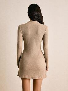 Poéselle 女装 小高领连衣裙 不对称纽扣门襟长袖连衣裙 针织舒适连衣裙 休闲女式纯色休闲长袖迷你连衣裙 棕褐色连衣裙 浅棕色连衣裙 罗纹针织连衣裙 大地色连衣裙 翻领连衣裙 女式秋季连衣裙 秋季连衣裙 女式秋季服装 女式秋季服装 女式冬季服装 女式秋季服装 女式冬季服装 女式冬季服装 女式冬季服装 女式纽扣连衣裙 - 灰色 - 查看 5