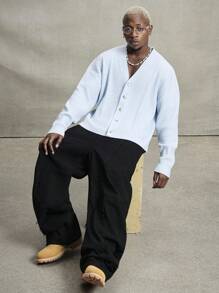 PAVTROS Áo khoác cardigan nam Manfinity Streetrush màu trơn đa năng thường ngày, trở lại trường, thu đông, áo dài tay - Nhiều màu - Xem 4