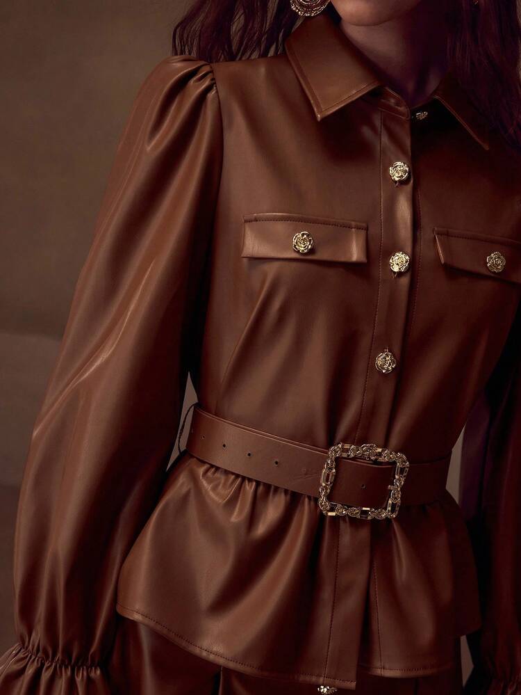 BELTED PEPLUM JACKET
