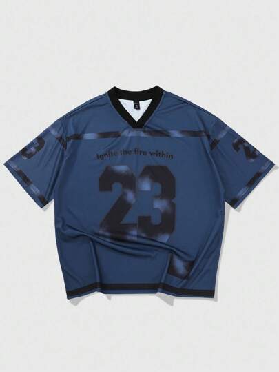 Prep قميص تي شيرت كاجوال بأكمام قصيرة مطبوع بطباعة جرافيك على الطراز الأمريكي، مناسب للرياضة والملابس الشارعية في فصلي الربيع والصيف