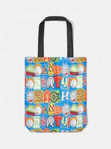 Rick and Morty X SHEIN 女士时尚卡通图案手提包 - 彩色 - 查看 4