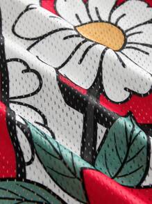 AXEPEAK 多件装街头风格V领短袖宽松数码印花男式T恤 - 紅色 - 查看 5