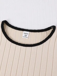 Sparklyn Tween Girl Contrast Trim Bell Sleeve T-Shirt And Flared Pants Set Fall Winter