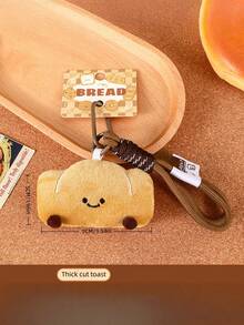 Lindo set de encantos de peluche en forma de pan y llavero de rosquilla con correa - Regalo de juguete de peluche de comida kawaii para decorar bolsos, mochilas y carteras