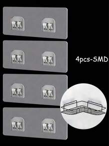 禹王免打孔三角架转角架卫生间浴室浴室厕所收纳壁挂式墙壁转角置物架 - 黑色 - 查看 11