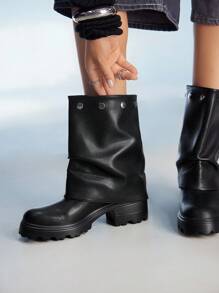 CUCCOO GRLICON 女士踝靴，机车风，Y2K，酷女孩，返校季，万圣节，圣诞节，派对装扮 - 黑色 - 查看 9