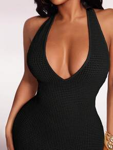 Radiana Women's Summer Boho Apricot Crochet Flowy Tassel Hem Dress, Vacation/Holiday/Beach Outfit - Black - View 8