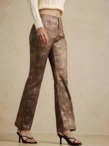 Briarwyn Pantaloni casual vintage a gamba dritta di stile "Old Money" da donna, adatti per l autunno e l inverno, abiti vintage da donna per l estate - Cachi - Visualizzare 8