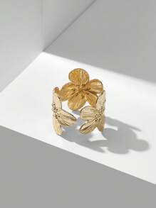 MOTF PREMIUM Anillo de flor grande con baño de oro de 18K - Amarillo Oro - Ver 6