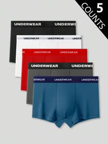 5pcs/Pack Lightweight, Comfortable, Fashionable Boxer Briefs For Teenage Boys Teen Underwear Underwear Boys Underwear Boys Briefs Boys Underwear Pack