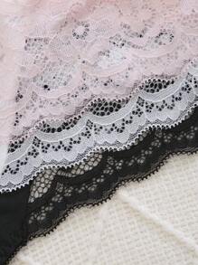 SHEIN Bộ 3 quần lót ren vá thanh lịch và trưởng thành dành cho nữ - Nhiều màu - Xem 5