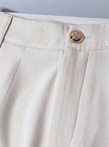 Franclia Conjunto de traje sin mangas con solapa para mujer - Albaricoque - Ver 3