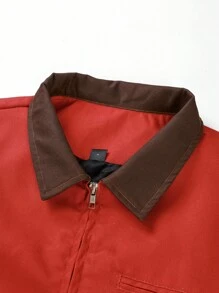 Manfinity EMRG 男士长袖街头风撞色夹克，秋季款 - 彩色 - 查看 4