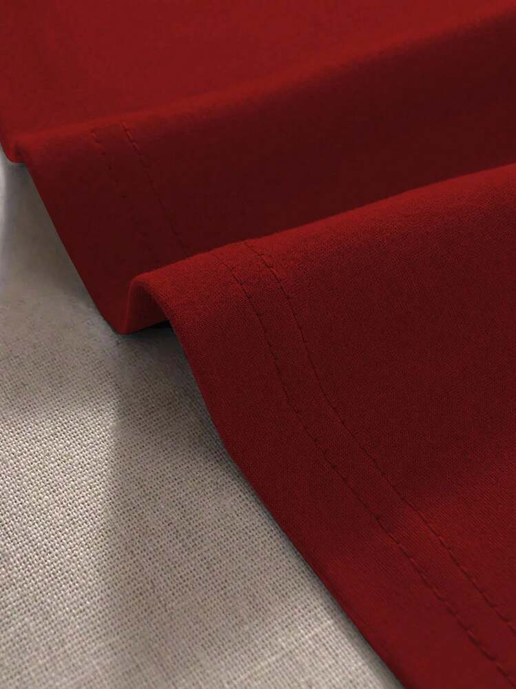 SHEIN Unity 女士无袖背心，休闲自由女神像和字母印花，夏季图案 T 恤女士上衣 - 酒紅色 - 查看 3