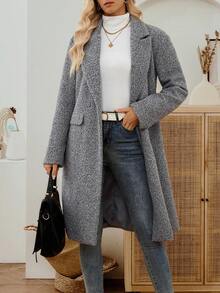 EMERY ROSE Women's Casual Versatile Jacket, Autumn/Winter Grey Coat Women Fall Coat Fall Clothes For Women Coats For Women Winter Clothes For Women Winter Coat Winter Jacket Women Back To School Clothes