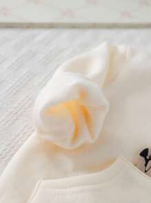 Cozy Pixies 2pcs Baby Girl Cartoon Cat Pattern Knit Soft Crew Neck Long Sleeve Pullover Sweatshirt And Elastic Waist Pants Set Fall Winter - Multicolor - View 5