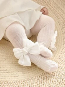 Cozy Pixies 1件装女宝宝可爱简约保暖厚实柔软舒适打底裤 - 白色 - 查看 2