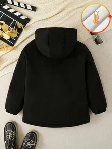 男童休闲保暖连帽冬季外套 - 彩色 - 查看 2