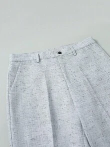 Manfinity Mode Men's Notched Lapel Single-Breasted Formal Suit Set - Light Grey - View 3