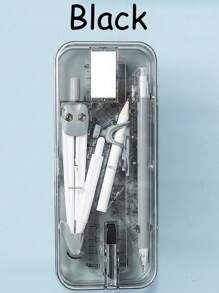 9 Pieces/Set Of School Supplies Including A Compass, Ruler, And Mathematical Drawing Tools, Suitable For Students.